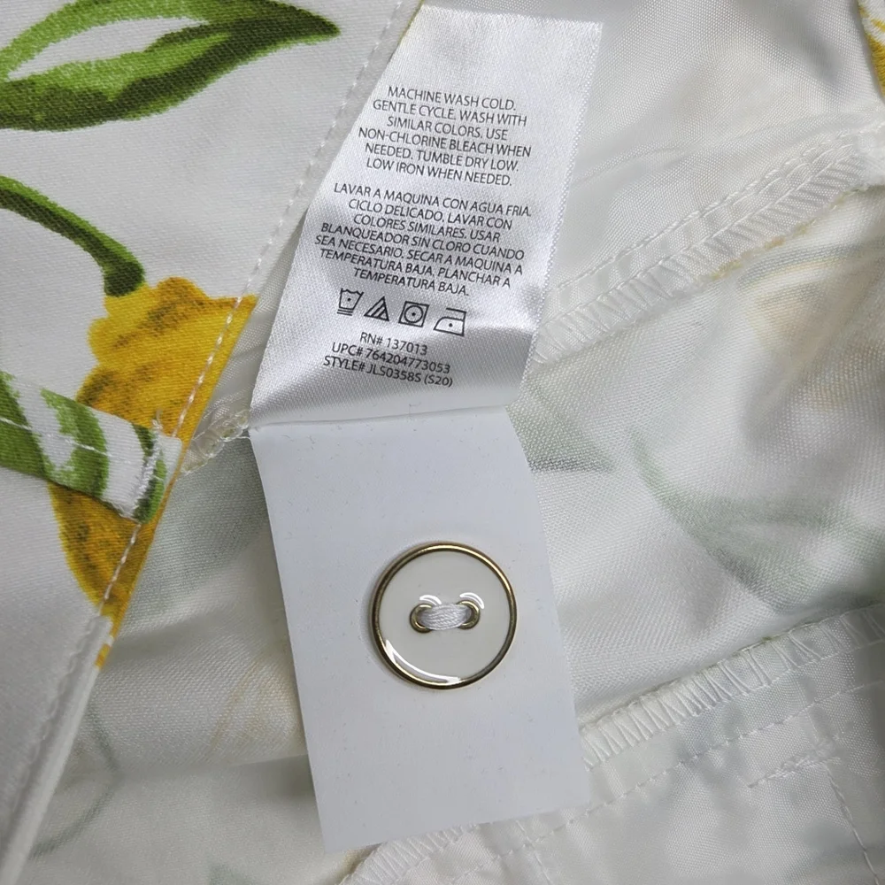 Isaac Mizrahi NWT Lemon Lime AOP Tailored Shorts Stretch Vibrant Tropical 12